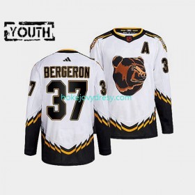 Dětské Hokejový Dres Boston Bruins Patrice Bergeron 37 Adidas 2022 Reverse Retro Bílý Authentic